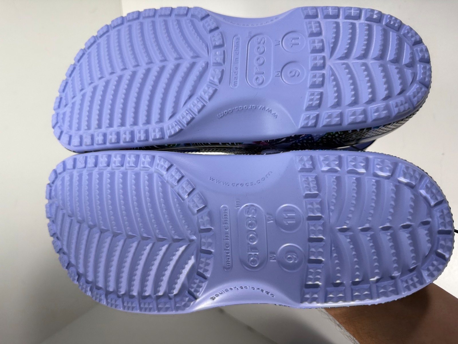 Crocs Classic Butterfly Clogs Womens 11 Moon Jelly Multi Slip-On Comfort NWOT