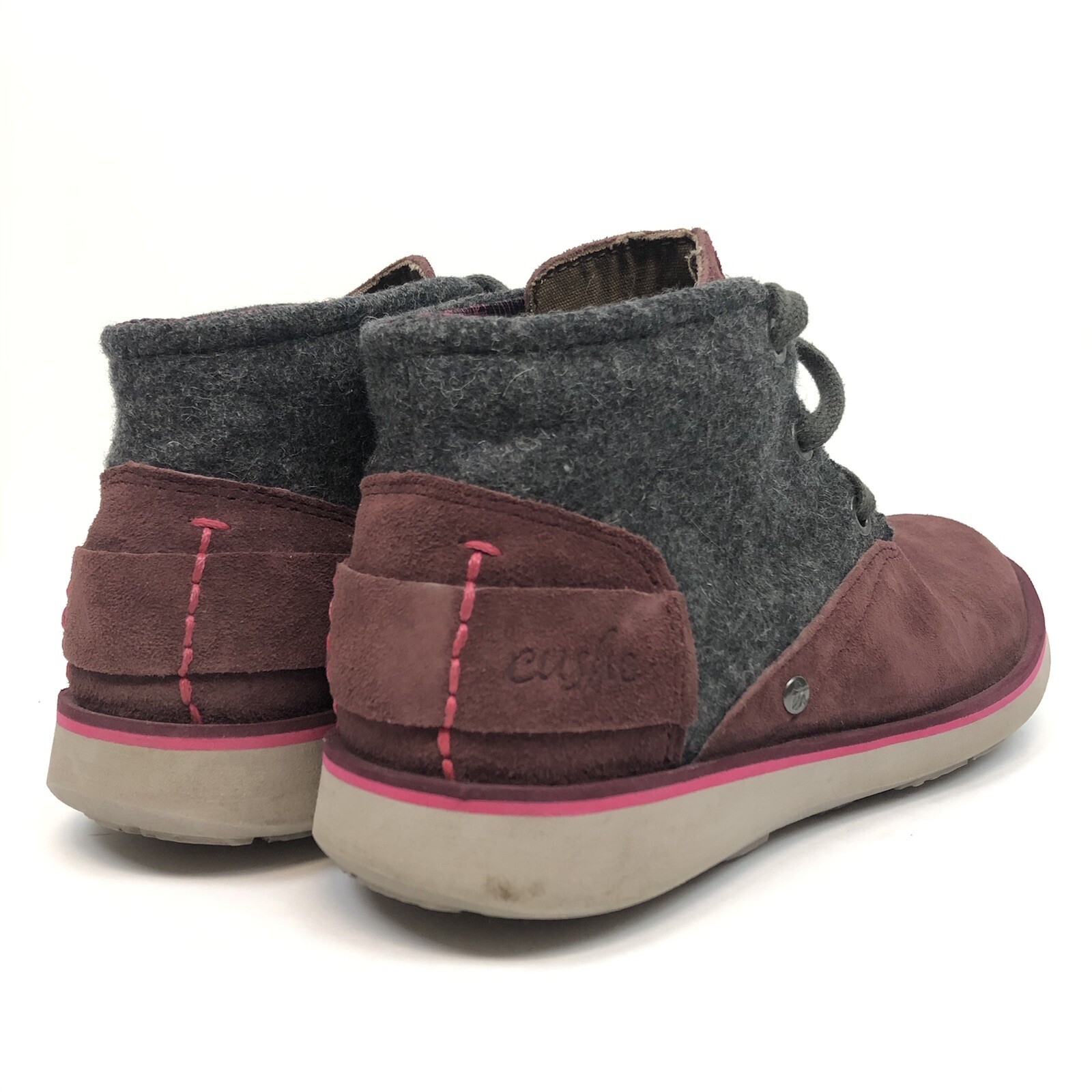 CUSHE Manuka Lite Desert Womens Lace Up Chukka Sz US 5 EU 36 Wine Surf Comfort