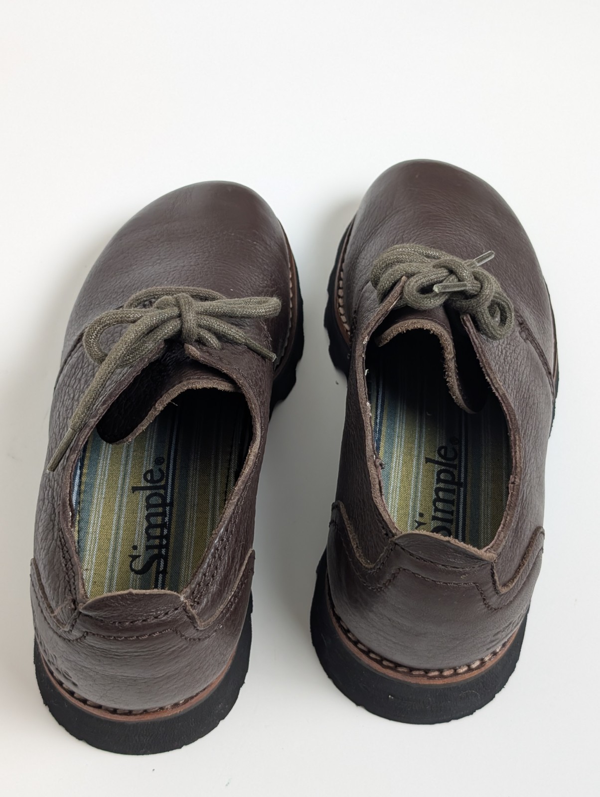 Simple Donovan Women’s Brown Leather Oxford Shoes Size 8 Vibram Sole