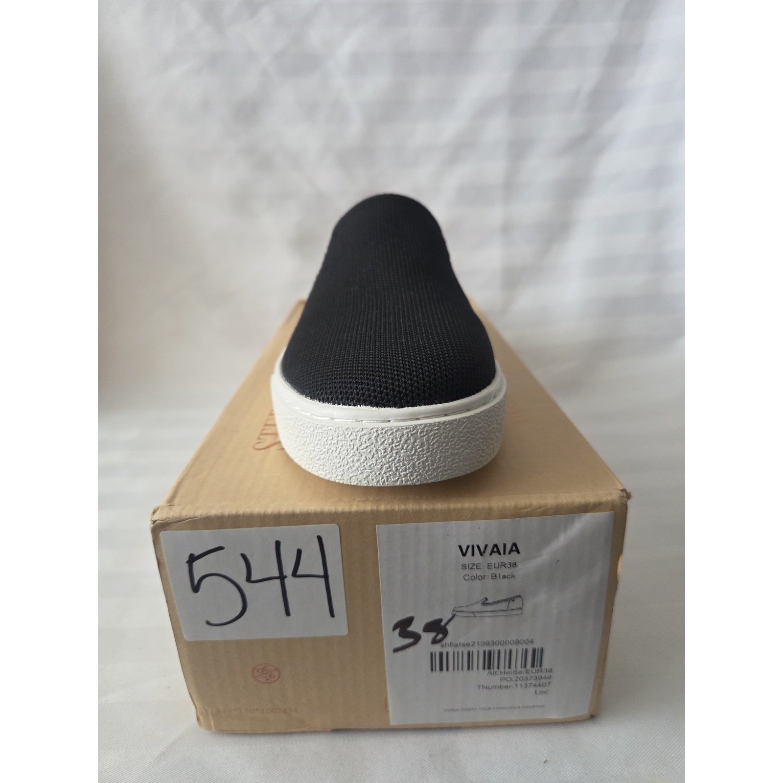 Vivaia Black Knit Slip On Sneakers Womens Sustainable Loafers Size US 7