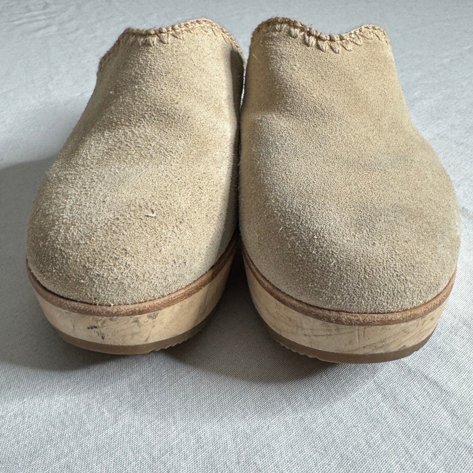 Toms Addison Suede Clogs Wood Platform Chunky Boho Minimalist Mules Womens 7