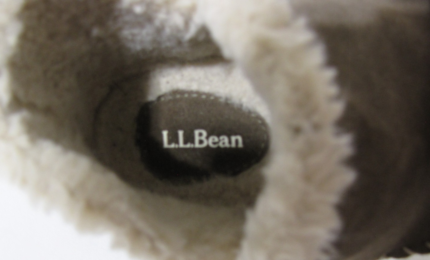 LL Bean Slippers Shoes Taupe-Olvie Suede Fur-Lined Comfort Moccasin Loafer Wm.6M