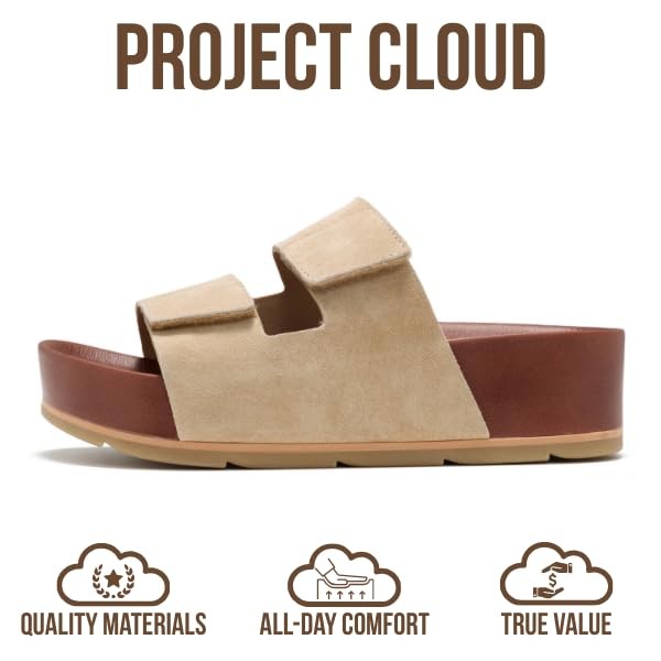 Project Cloud 100% Genuine Leather Platform Sandals Women Footwear-Beach…