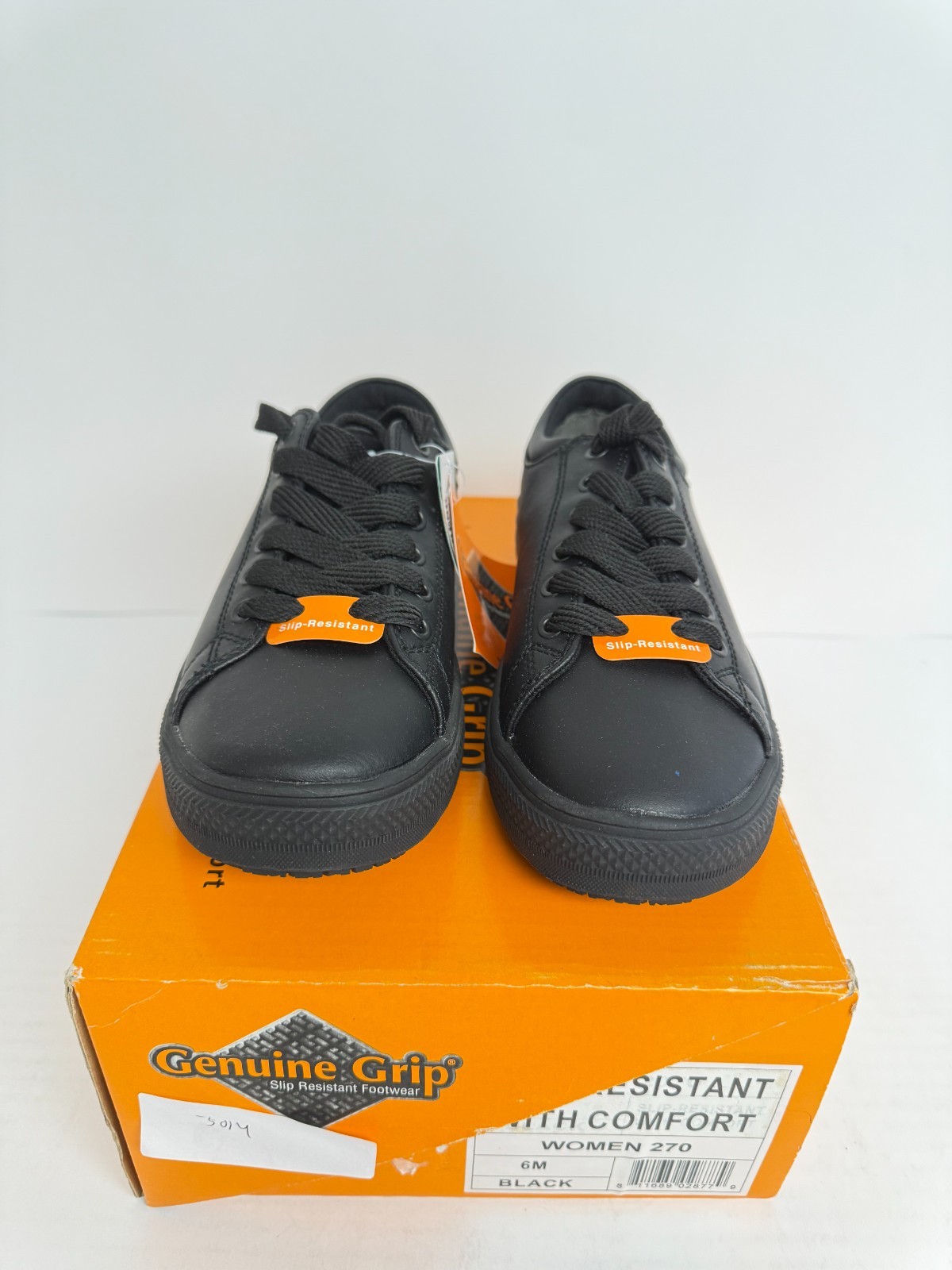 -5014 Genuine Grip Women S Slip-Resistant Retro Lace-up Work Shoes Black US 6