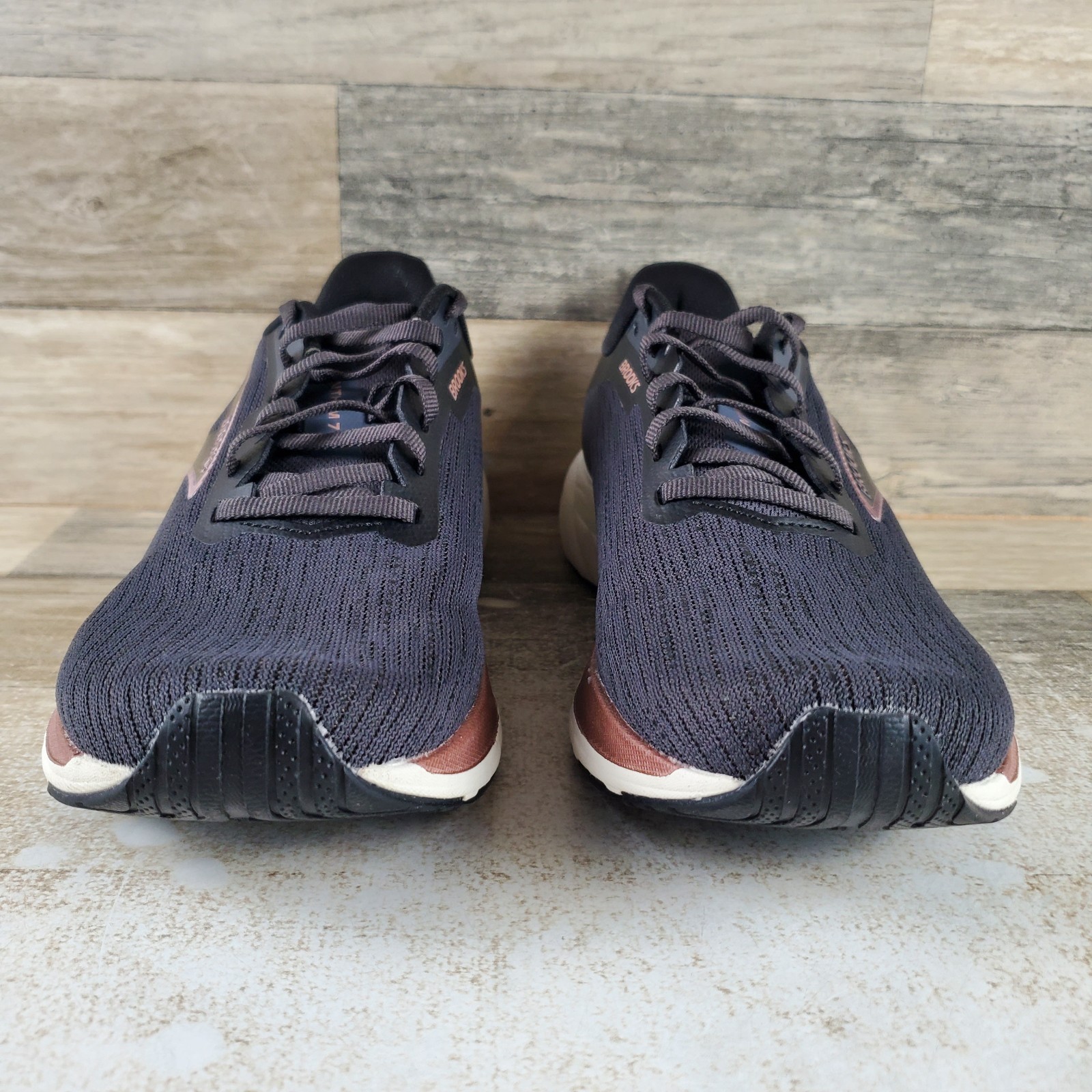 Brooks Anthem 7 Womens Running Shoes Sz 10 B Dark Gray Rose Gold Lace Up Sneaker