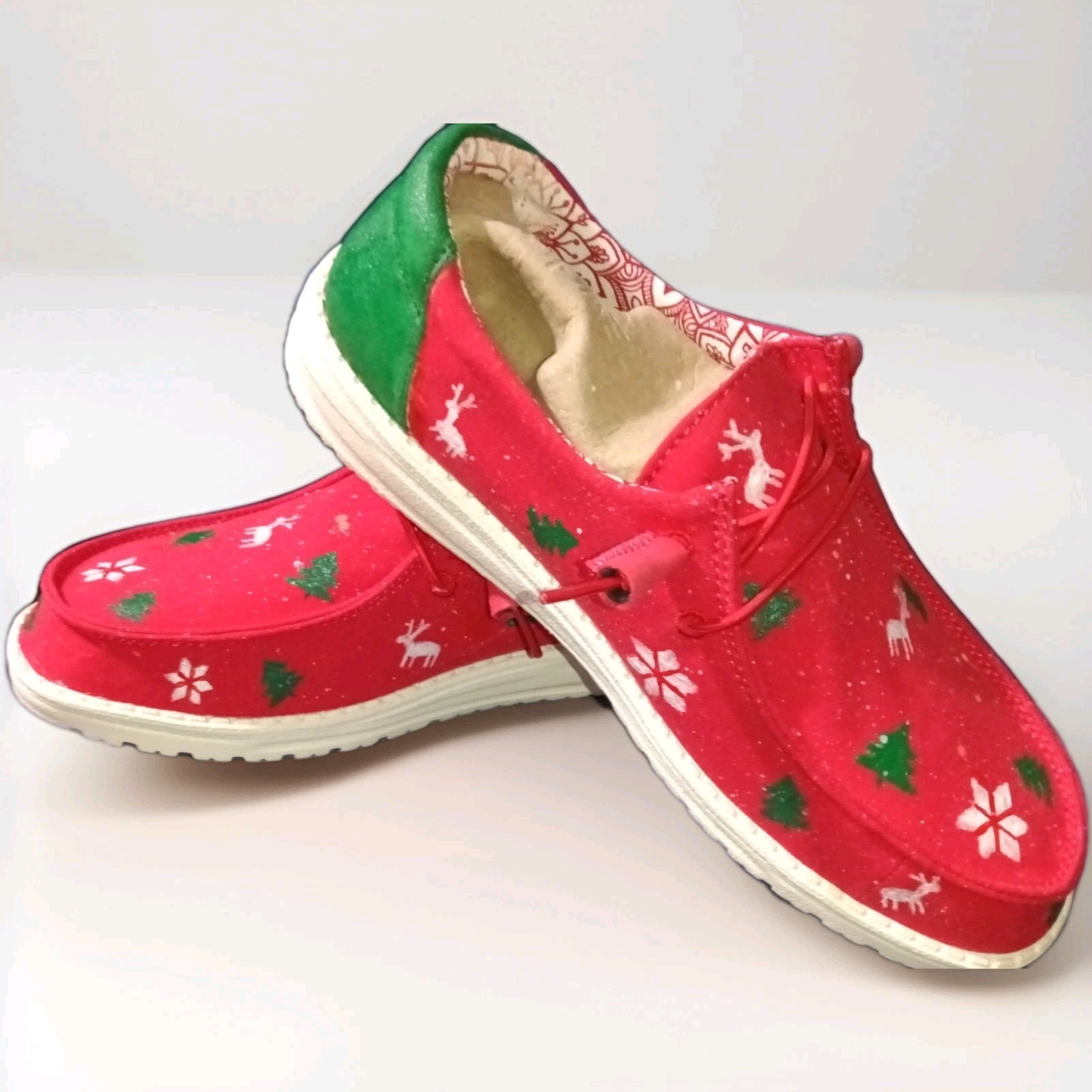 Custom Hand painted Hey Dude Shoes 6 7 8 9 OR SEND YOUR OWN Leopard, tie dye NEW