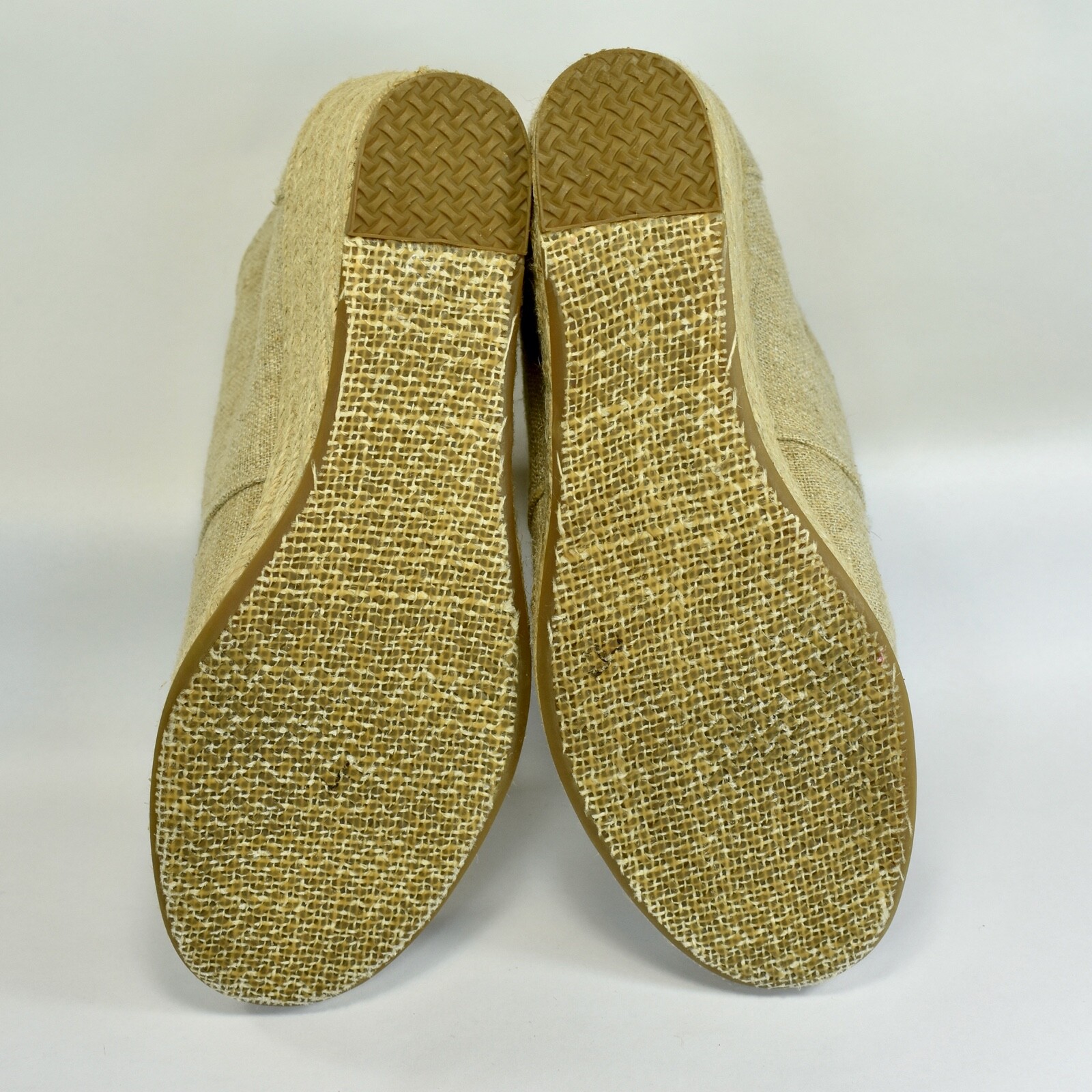 TOMS TAN DESERT WEDGE CANVAS ESPADRILLE LACE UP BOOTIES WMNS SIZE 9 M 301212