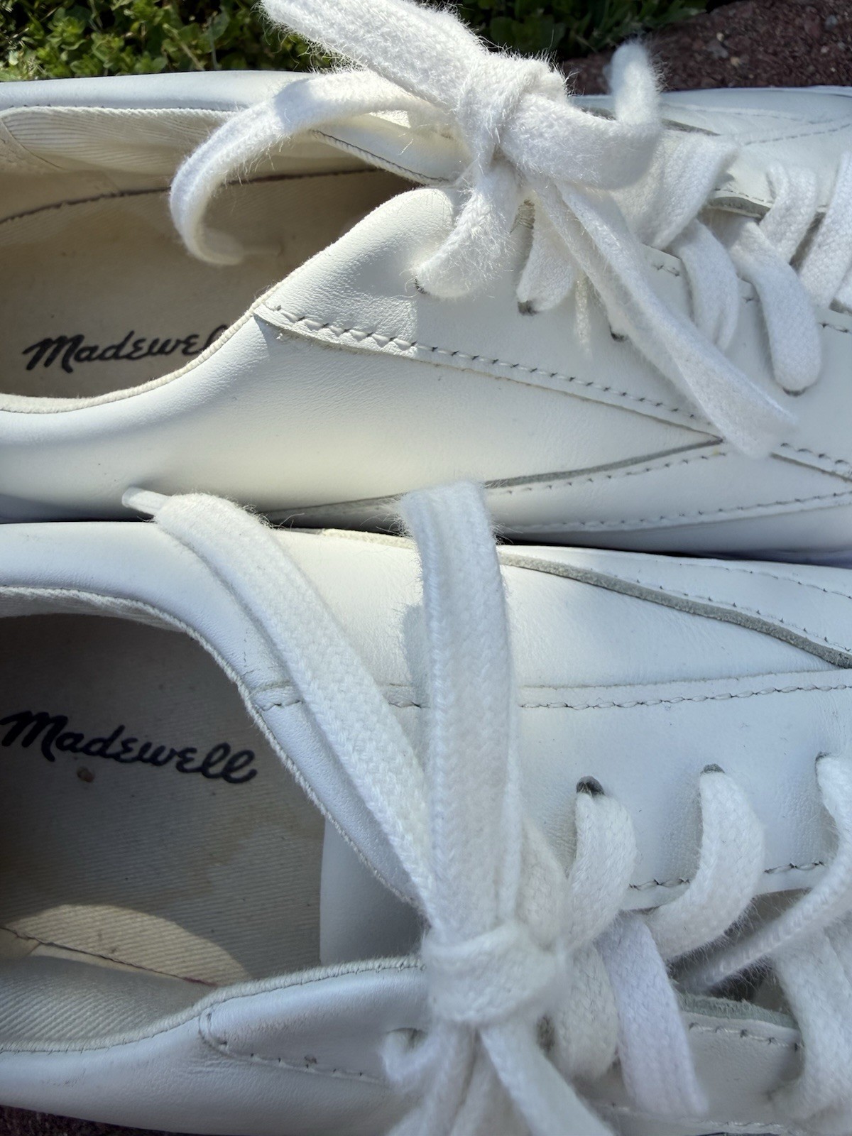 Madewell White Sidewalk Low Top 100% Leather Classic Streetwear Sneakers Size 8
