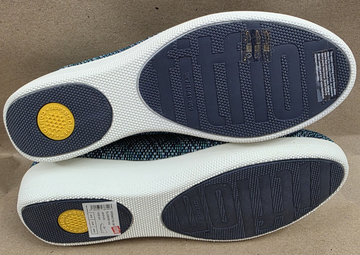 Fitflop (Sz 9) Superskate Uberknit Slip On Womens Shoes Gray Comfort Sneaker
