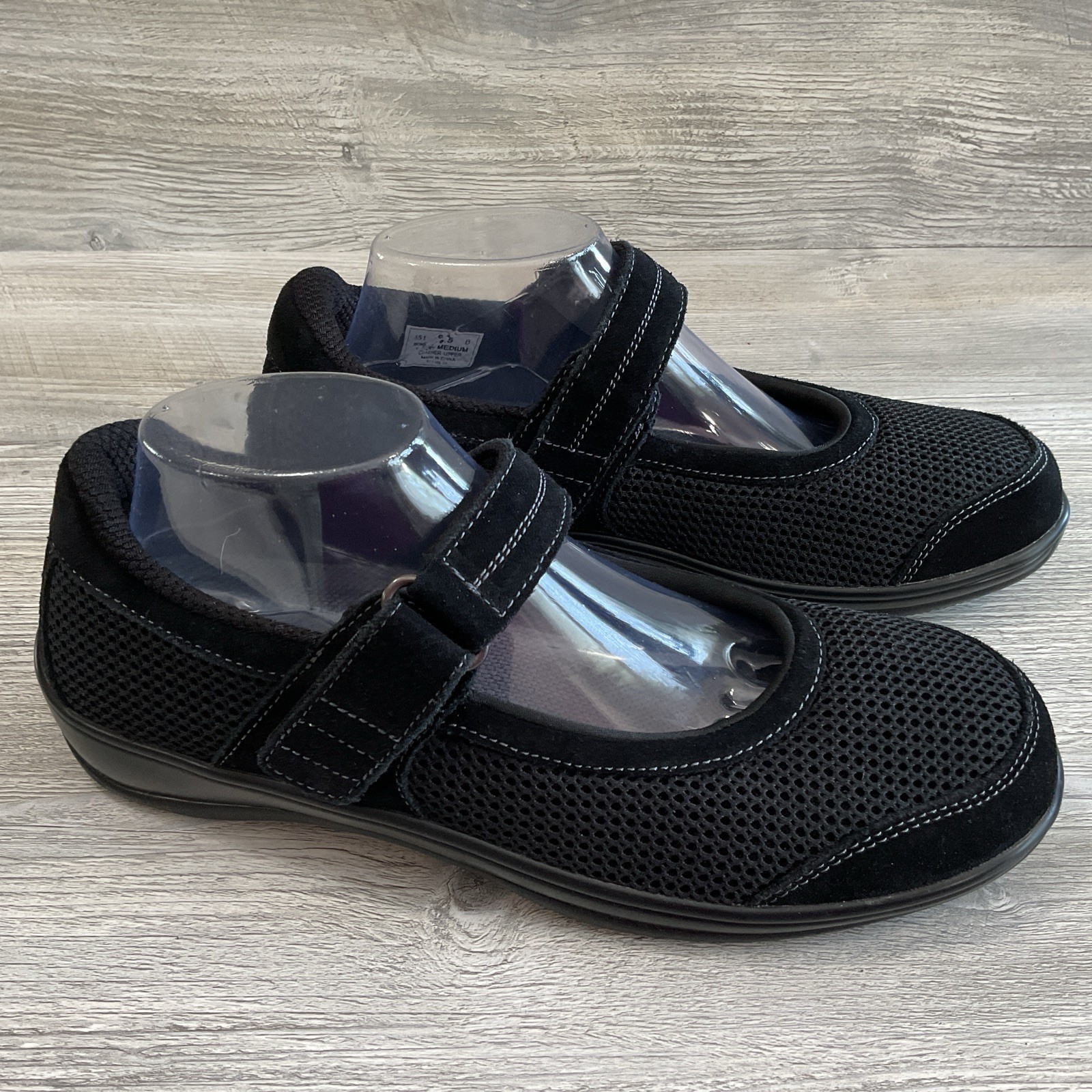 Orthofeet Chattanooga Mary Jane Shoes Women 9.5B Black Leather Mesh Orthotic 851