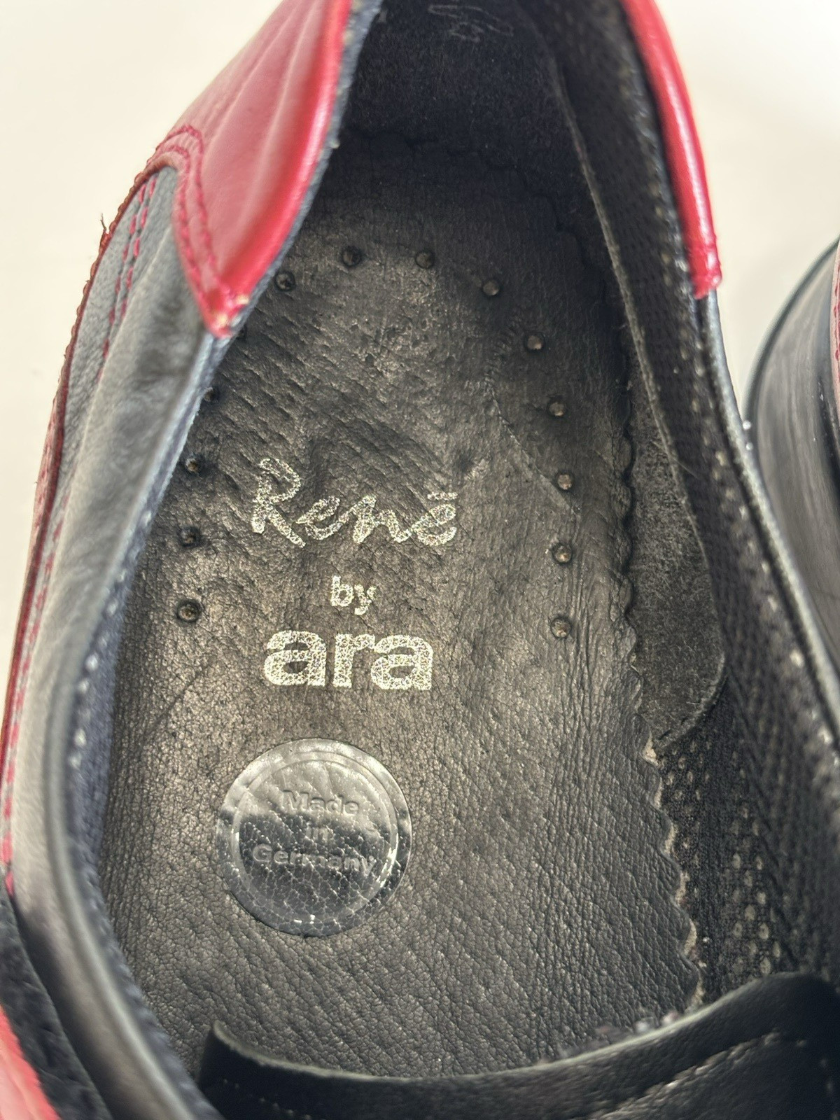 Rene by ARA Womens Black Red Leather Comfort Shoes Size US 8/UK 5.5 Germany Made