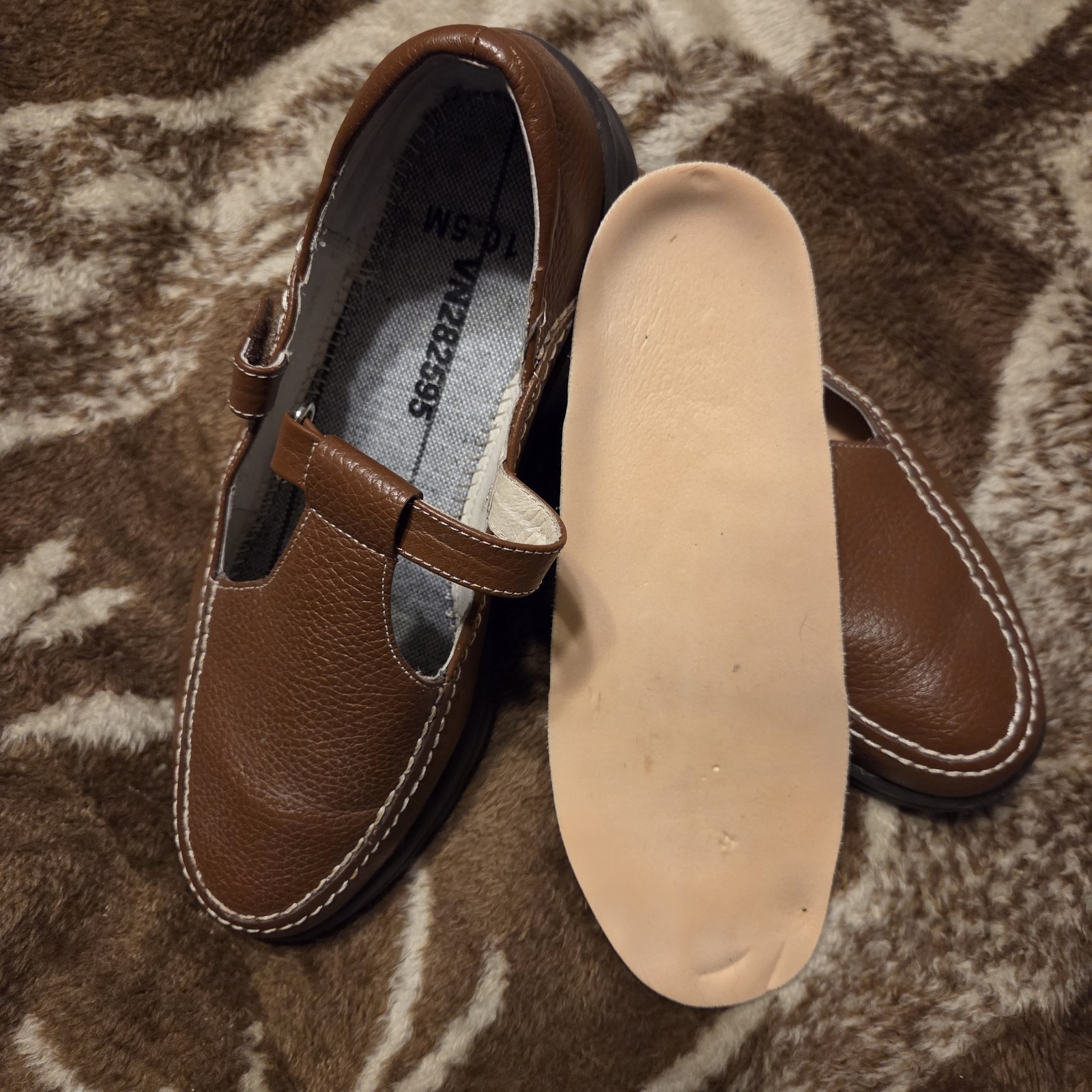 Dr. Comfort SZ 10.5 M Lulu Women Diabetic Orthotic Mary Janes Shoes Saddle Brown
