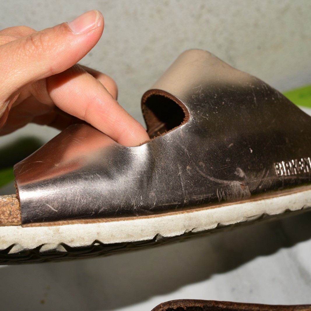 Birkenstock Arizona Leather Metallic Rose Gold Soft Women 41 N