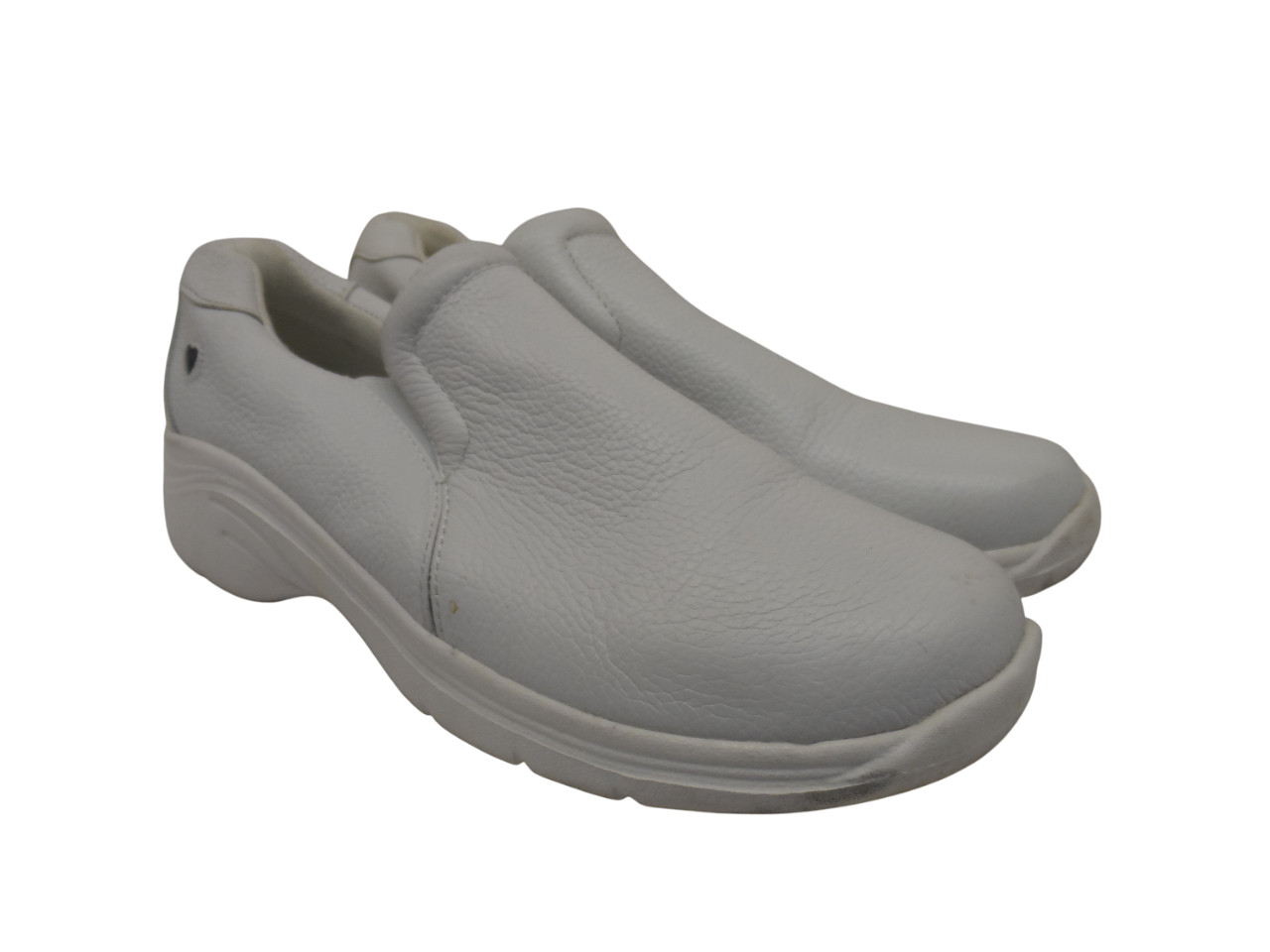 Nurse Mates Women’s Slip-On Dove Slip-Resistant Leather White Size 7.5M