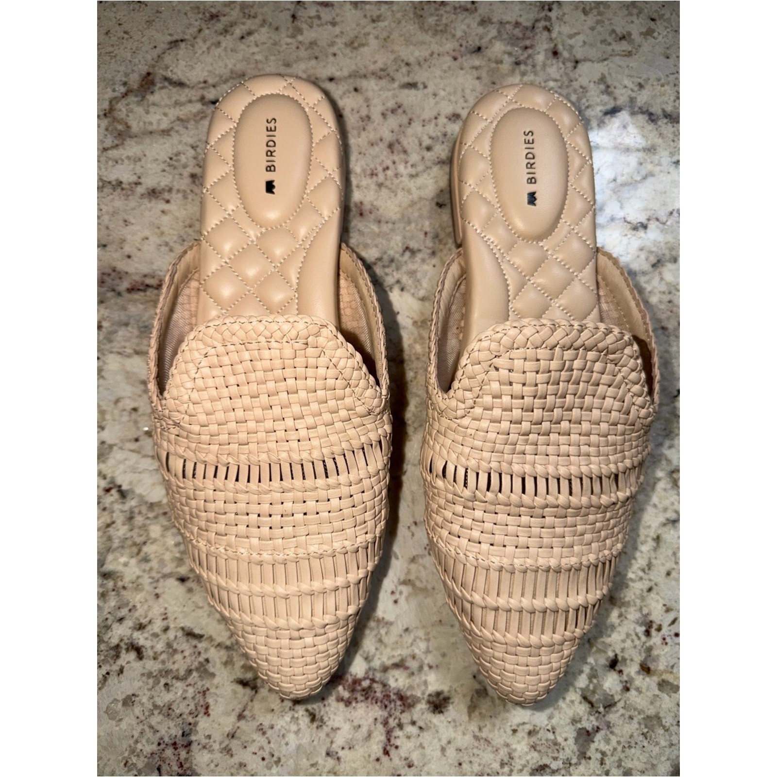 New! Birdies $150 Women’s The Dove Woven Slip-On Mule in Tan 7.5 NWOT