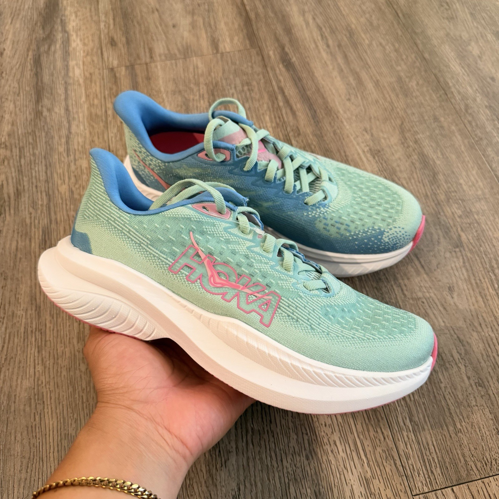 Hoka One One Womens Mach 6 1147834 JTL Teal Running Shoes Sneakers Size 9.5 B