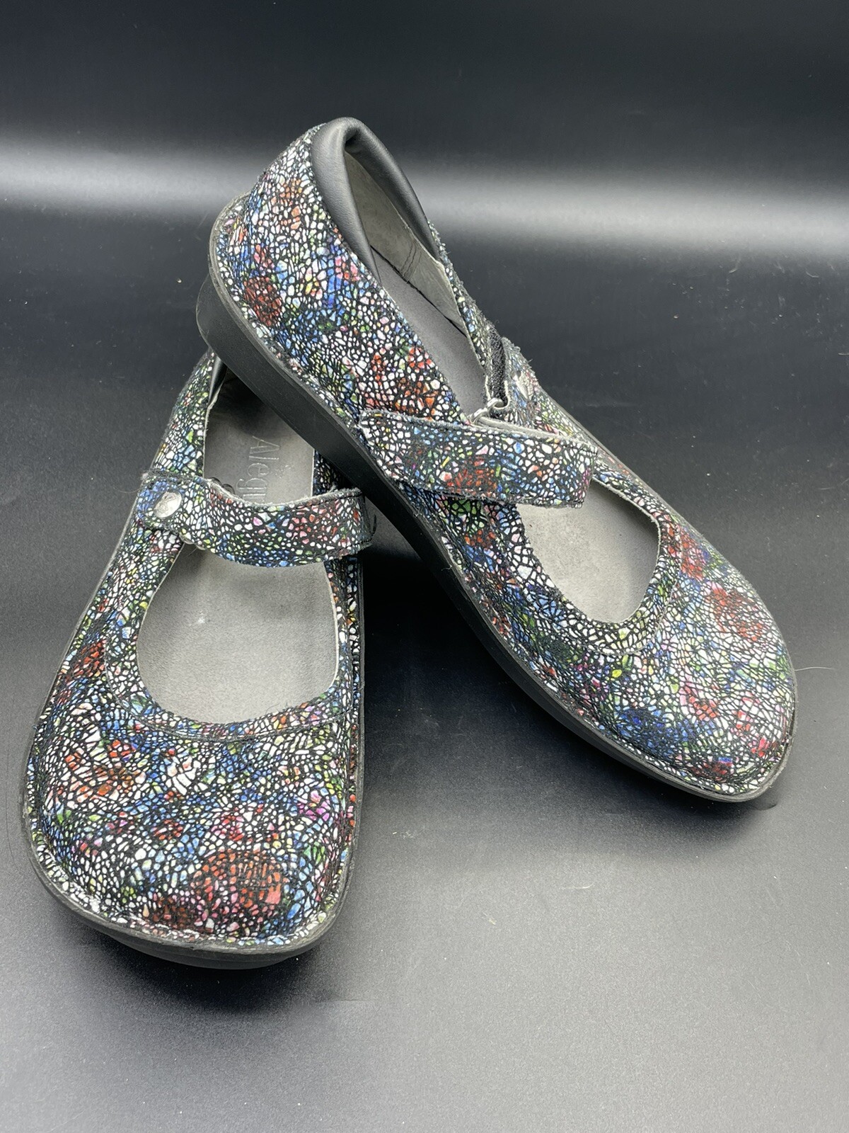Alegria Mary Jane Shoes Floral Leather Bel 391 Colorful Women’s US 5/6 EU 37 GUC