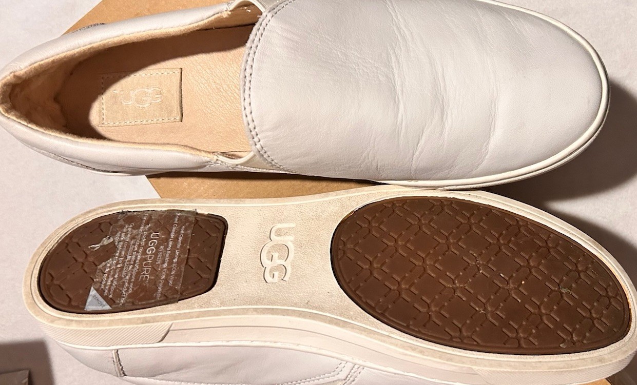 UGG Womens KITLYN White Color Leather Slip Ons Comfort Shoe ,US 10 UK 8 EU 41