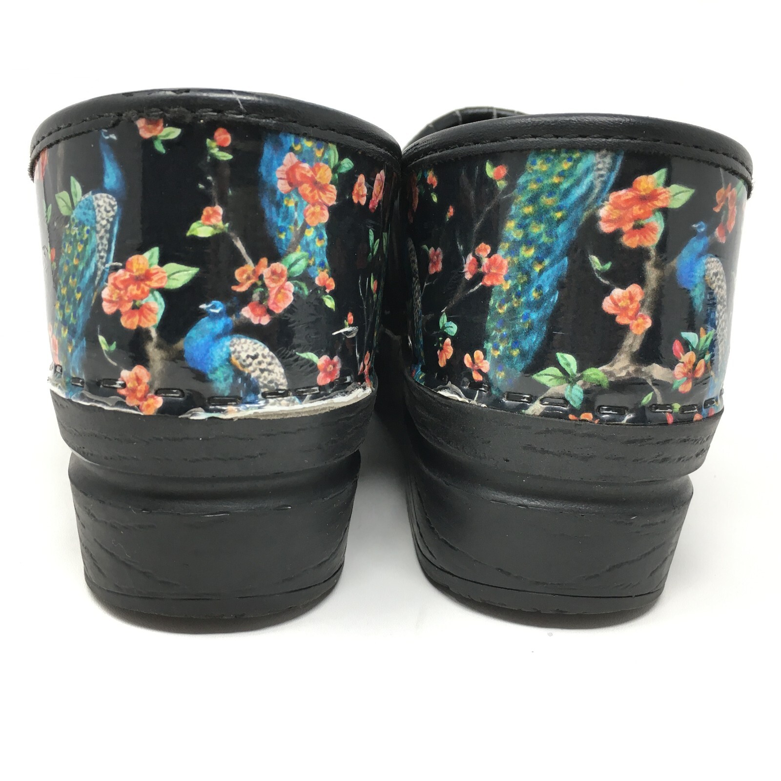 Bjork Clogs Loafers Shoes Womens Size 7-7.5 US 38 EU Peacock Floral Leather