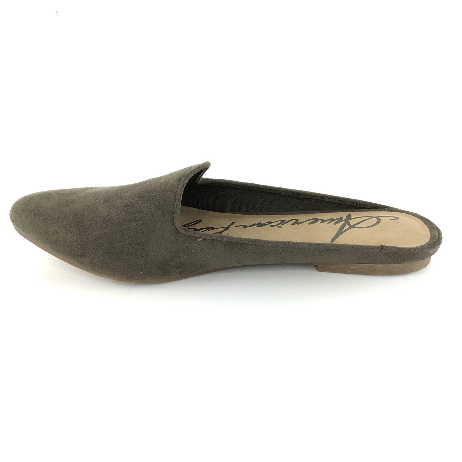American Rag Womens Size 7.5M Ninna Fabric Pointed Toe Mules Olive