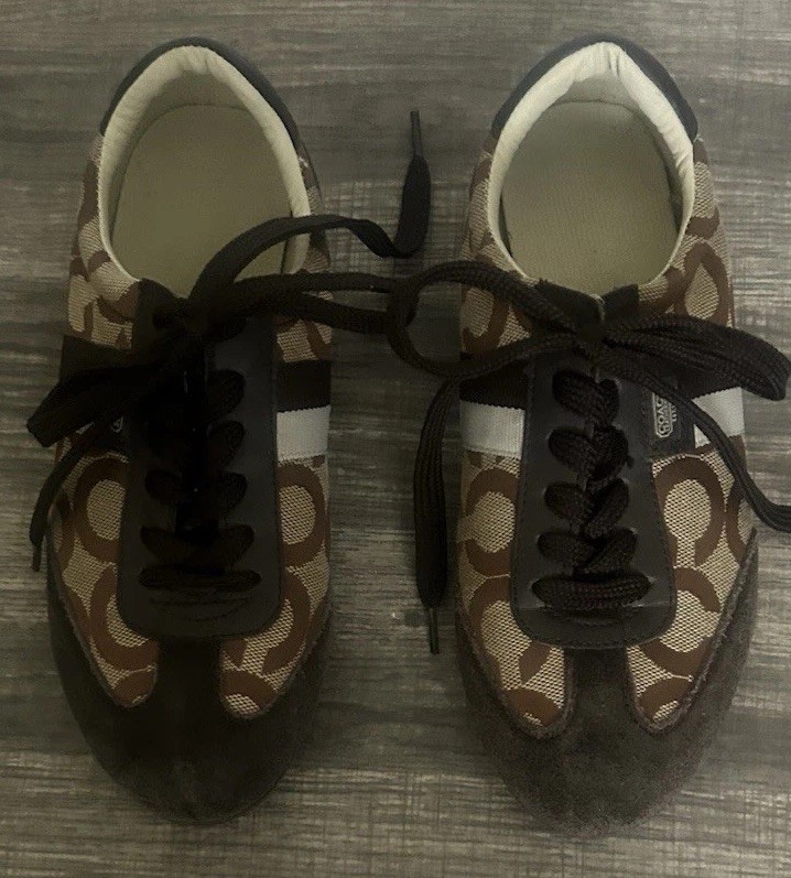 Coach Kelson Shoes Womens Brown Suede Casual Comfort Walking Sneakers Size 7