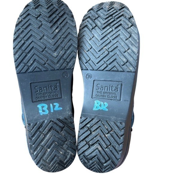 Sanita Blue Leather Clogs EU 39 US 7.5 8 Nurse Work Comfort Shoes