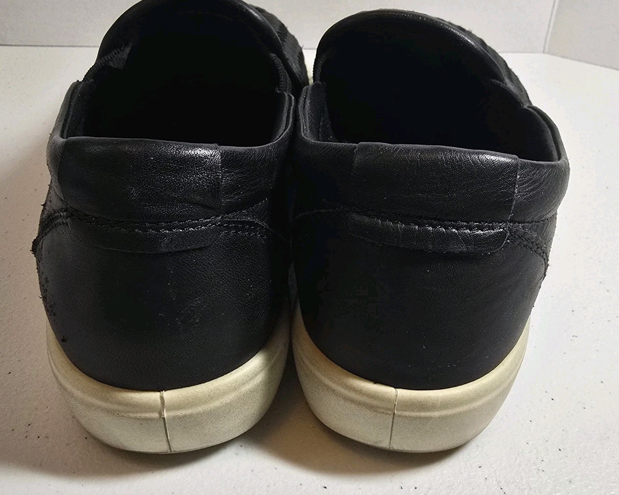 ECCO Women Soft 7 Woven Leather Slip-on 2.0 Black 470113-01001 Sz EU 39 US 8-8.5