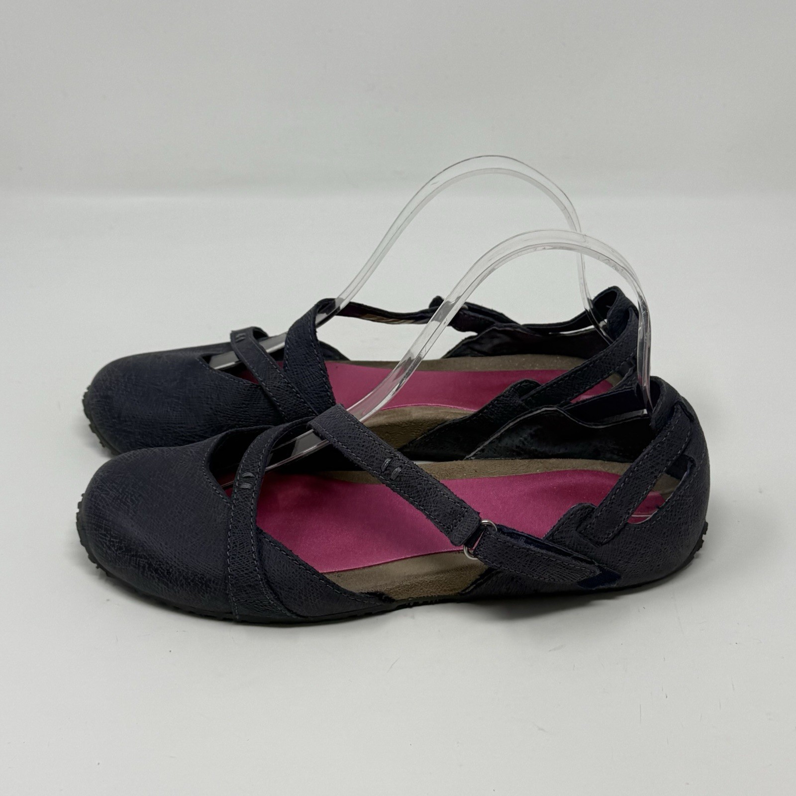 Ahnu Tullia II Mary Jane Shoes Womens 7.5 Blue Leather Casual Comfort Flats