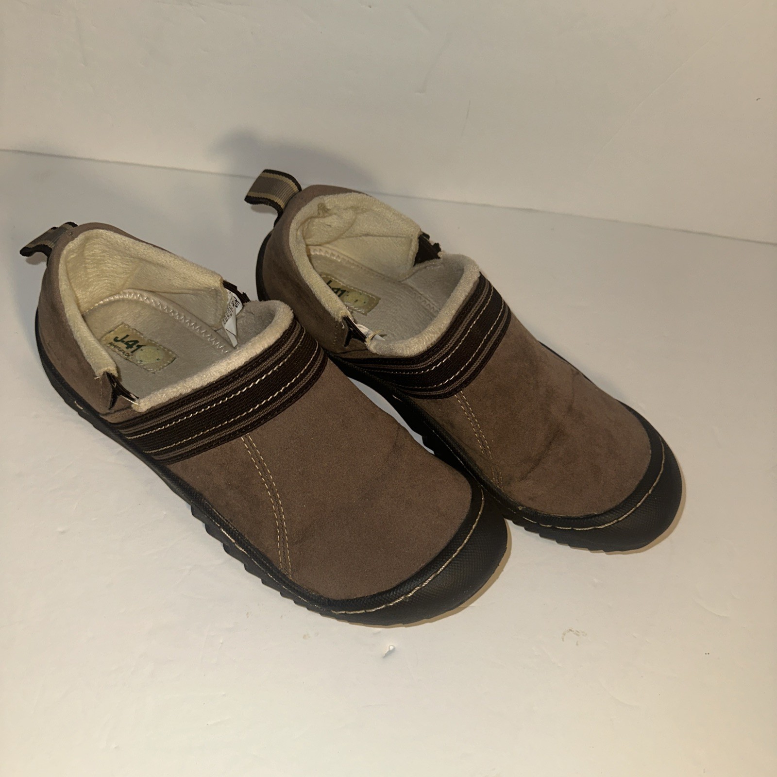Jambu Slip On Womens Shoes Sz 7.5 Fleece Lined All Terra Design Leather Tan Brn