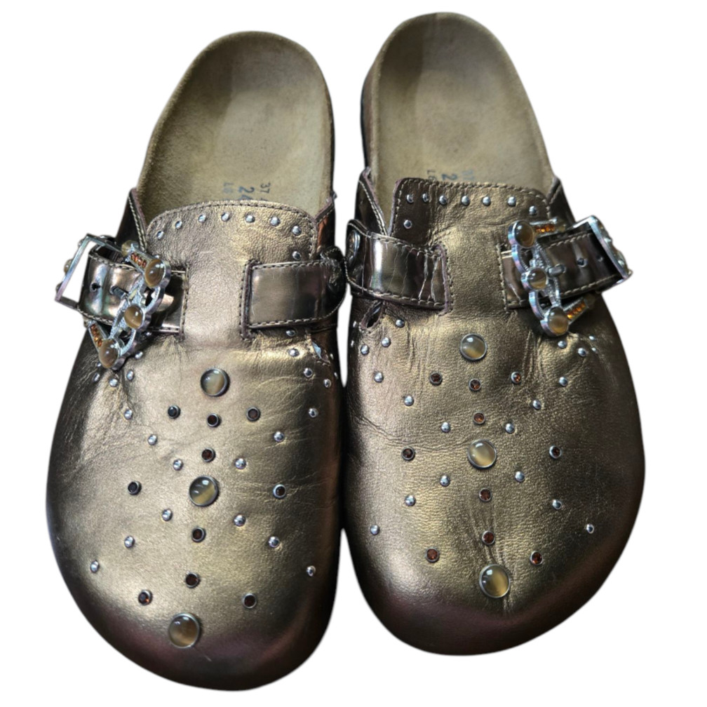 Birkenstock Betula Boston Bronze Buckle Mules Clogs Rhinestones Size 6