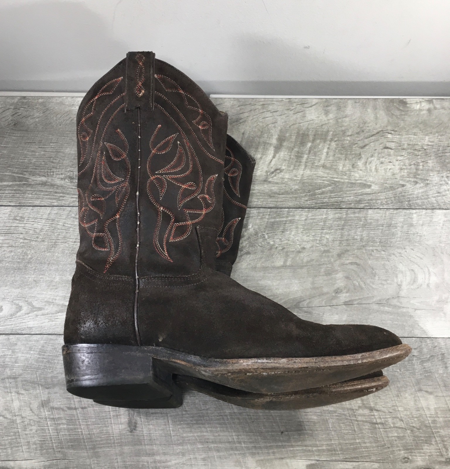 Women’sFrye #76876 Billy Short Stitch Cowboy Western Brown Suede Boots Size 10