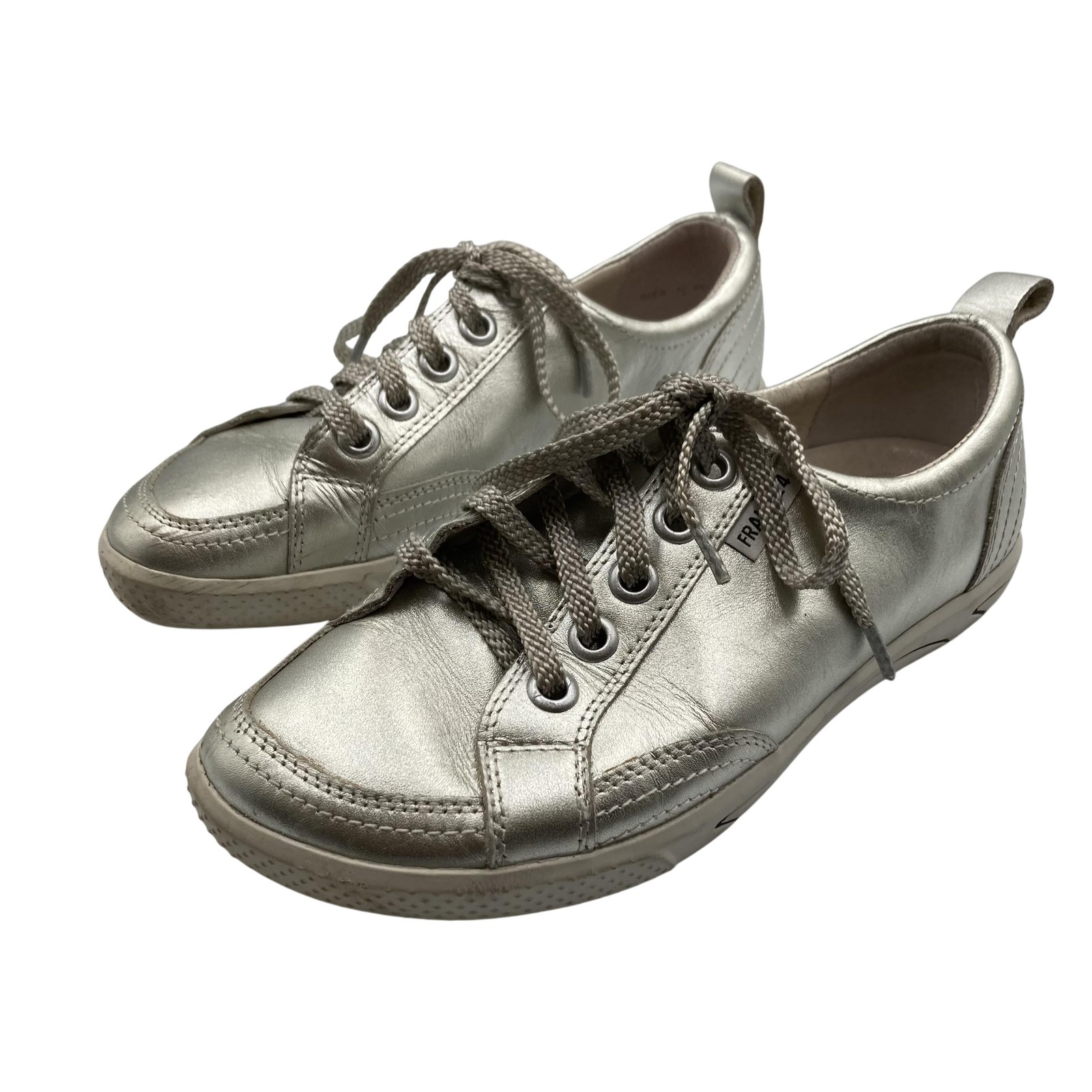 FRANKiE4 Shoes Womens AU 7.5 Silver Leather ELLiE III Casual Sneaker Comfort