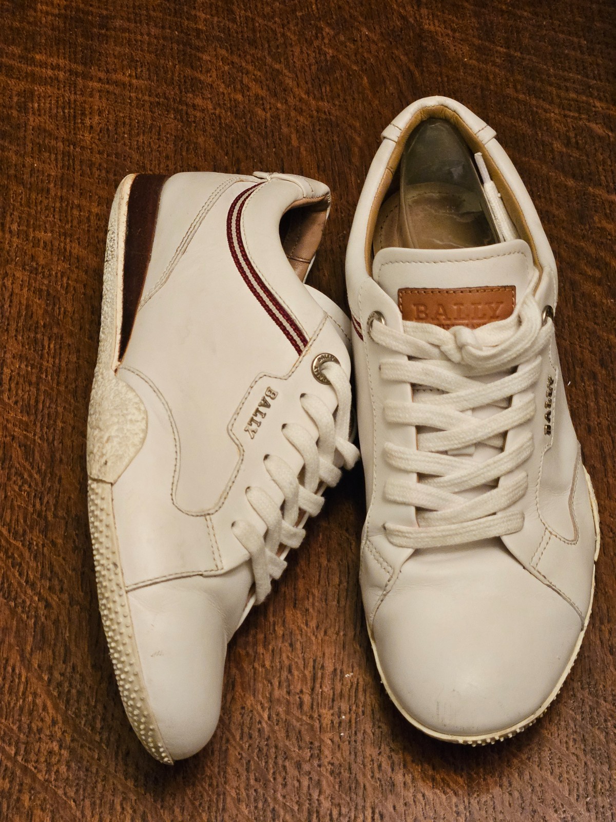 BALLY Fridia Women’s Bone Leather Sneakers Size EU 38 E / US 7.5 D With Dustbag