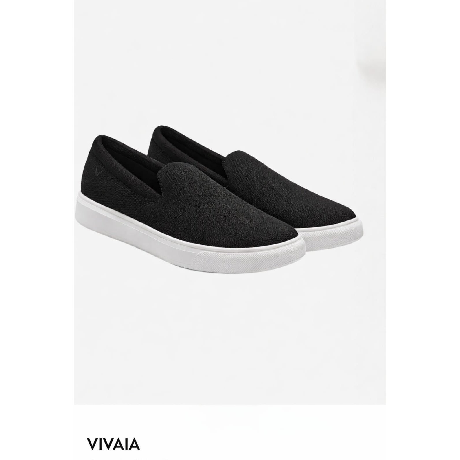 Vivaia Black Knit Slip On Sneakers Womens Sustainable Loafers Size US 7