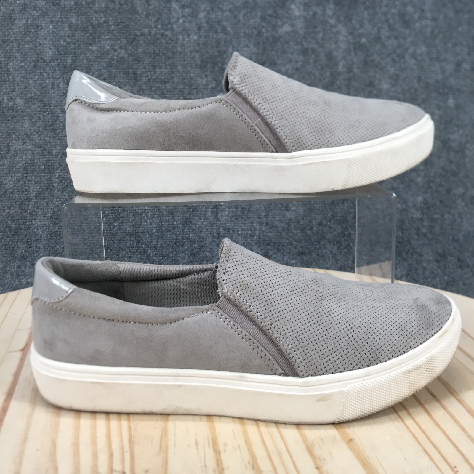 Dr Scholls Shoes Womens 7.5 W Nova Slip On Sneakers Gray Comfort Round Toe Low