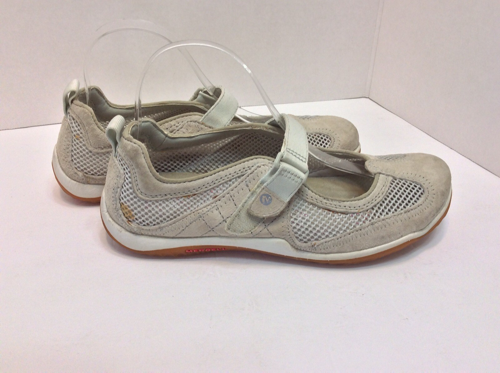 MERREL Air Cushion Gray Mesh/Suede Mary Jane Comfort Women Shoes Size US8 UK5.5