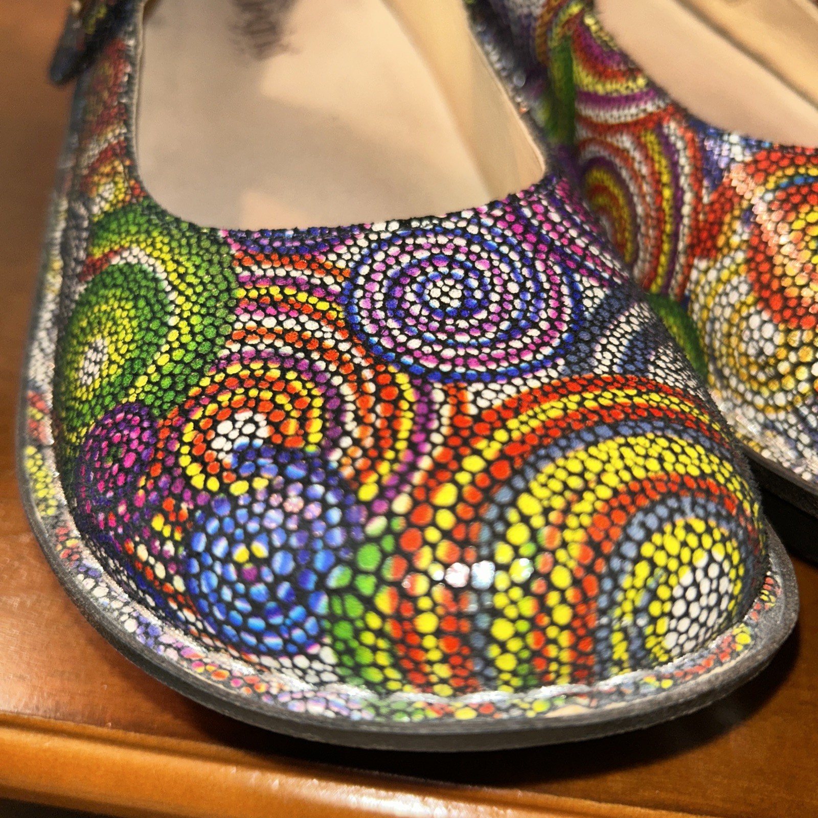 Alegria Paloma Bullseye Mary Jane Clogs Leather Womens 9.5 /40