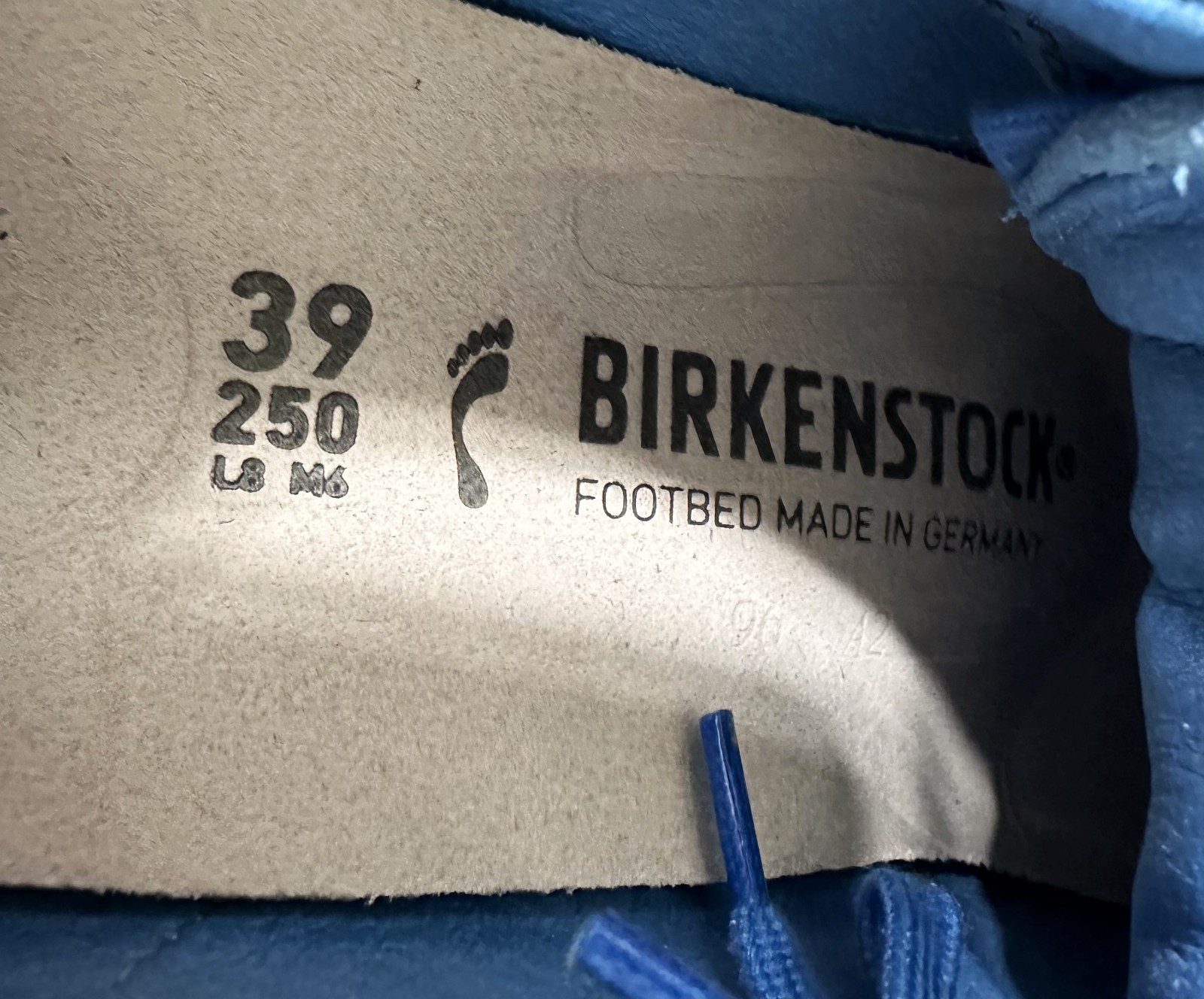 Birkenstock Bend Low Suede Leather Shoes Blue Embossed EU-39 US-8 NWOB