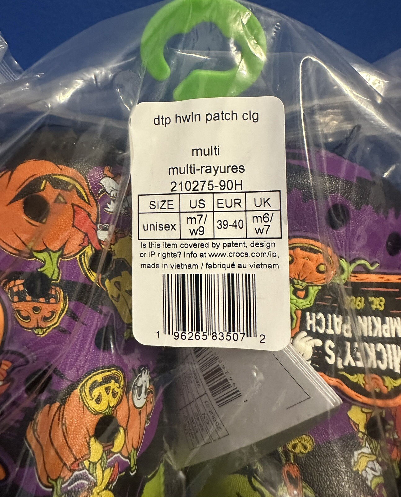 Disney Parks Halloween 2024 Mickey’s Pumpkin Patch Clogs Crocs Size M7/W9 NWT