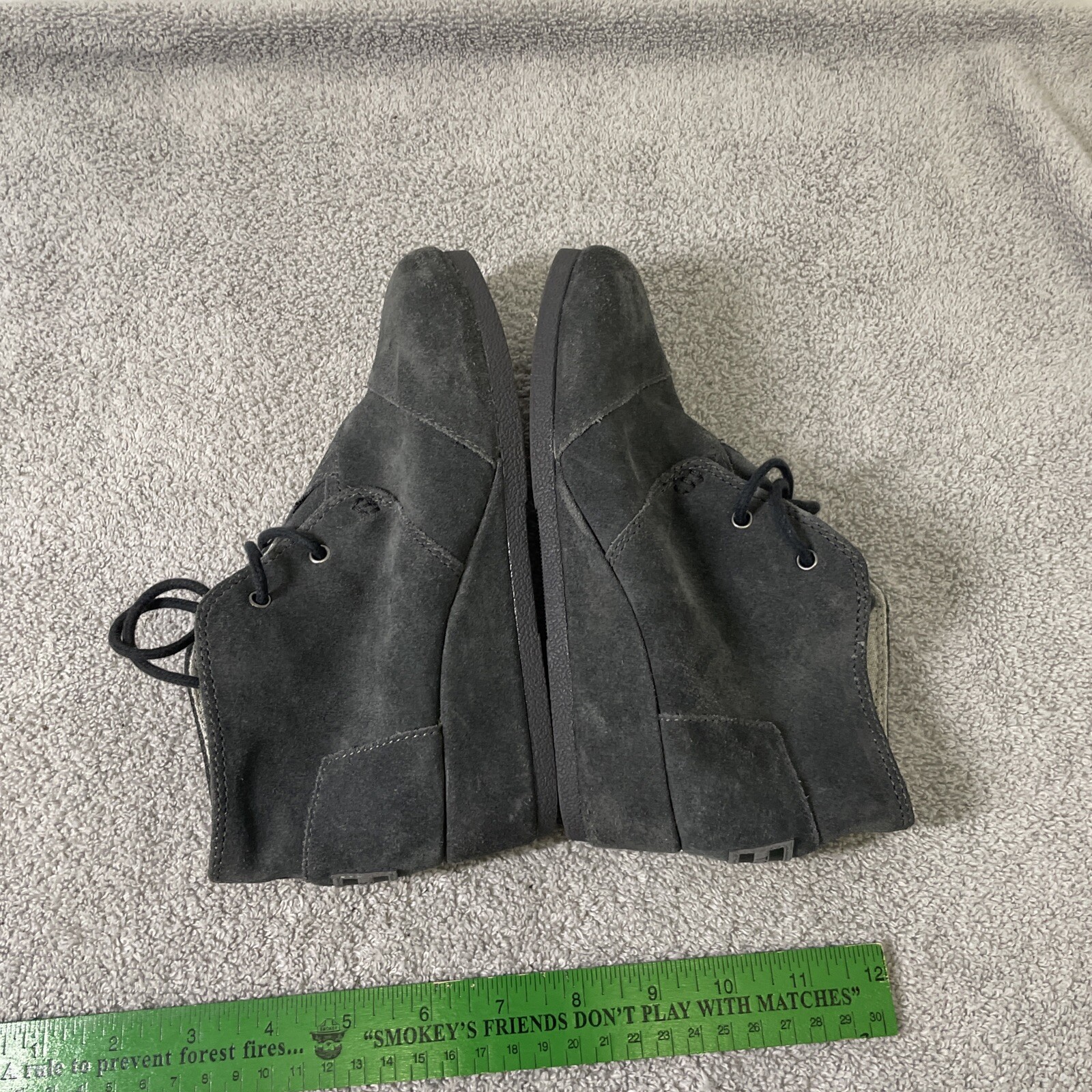 Toms Ankle Boots Womens Juniors Size 3 Gray Desert Wedge 10010659 Suede Lace Up