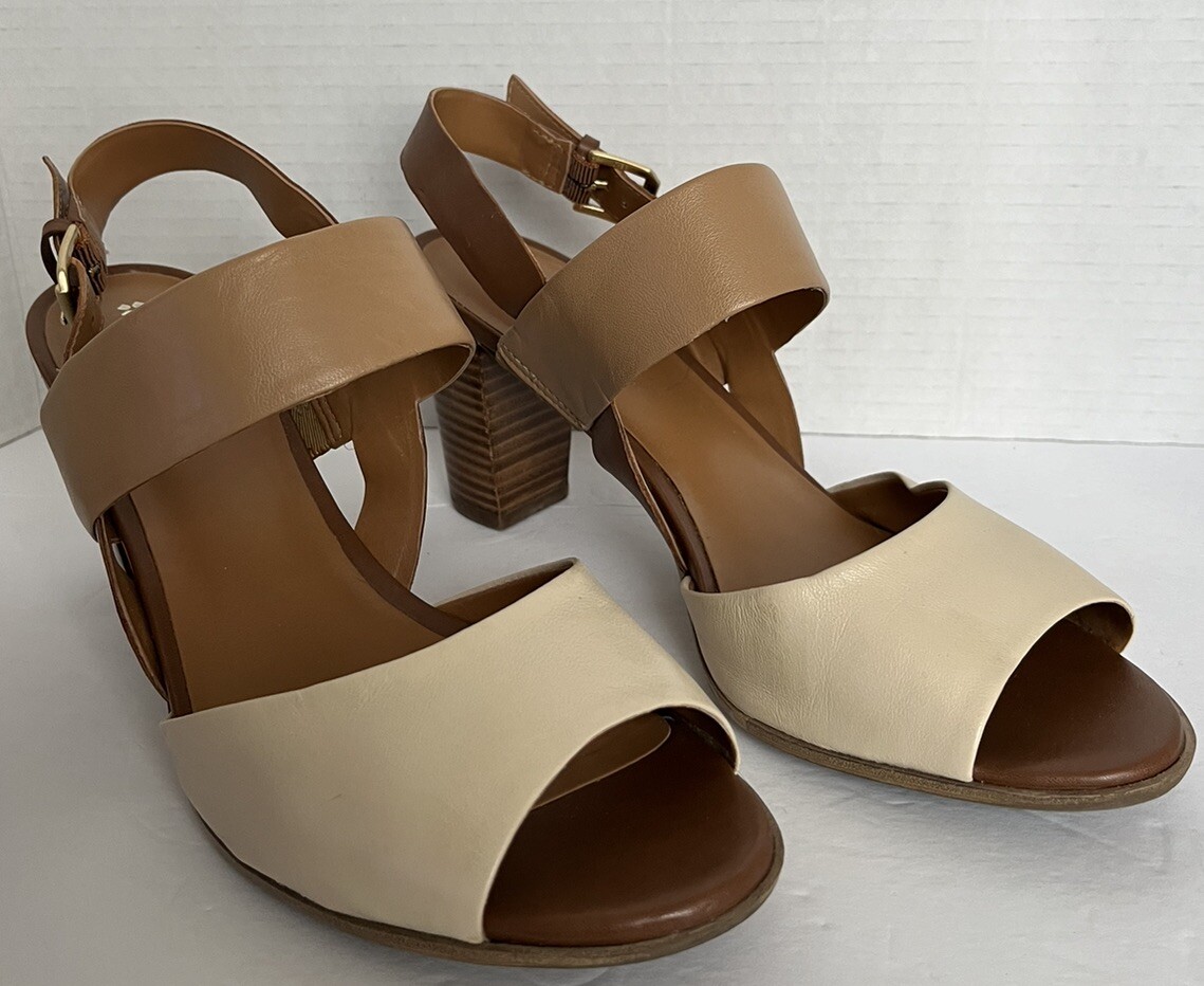 Naturalizer N5 Comfort Sandal DAHNNY Nude Brown Slingback 3.5” Heel Neutral 10W