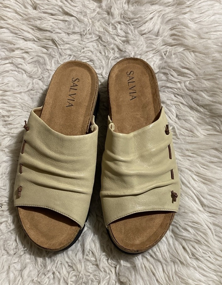 Salvia Blake Womens Platform SlideWedge Comfort Sandal Size 39/40 EULeather