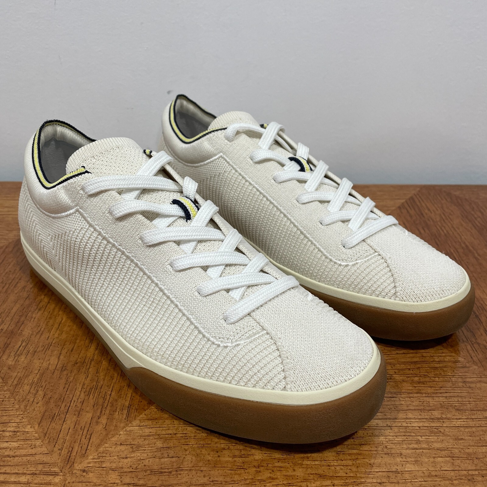 Rothy’s The Lace Up Sneaker Womens 9 Blonde Ivory Knit Comfort Low Top Shoes