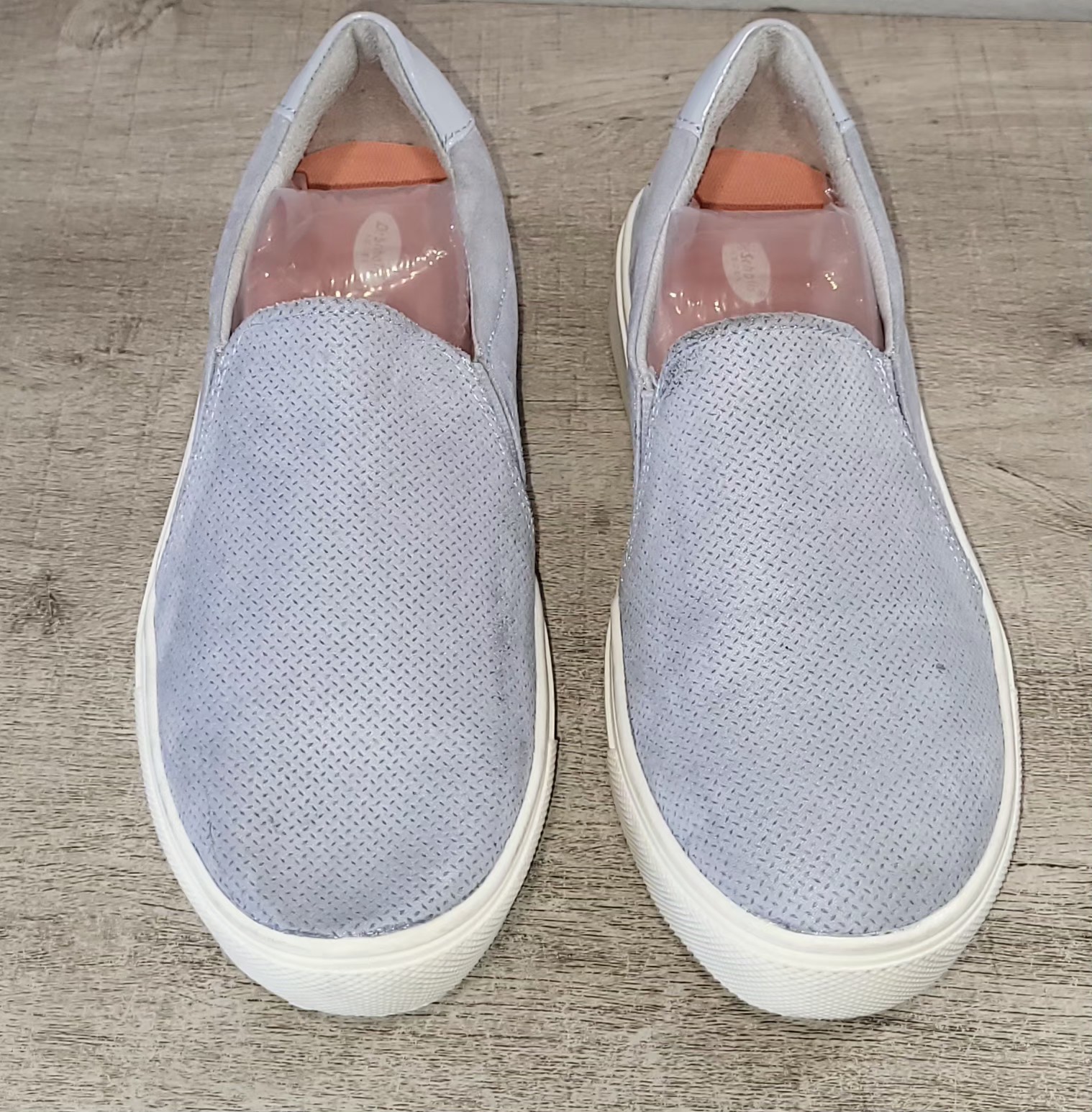Dr. Scholls Be Free Comfort Slip On Light Blue Canvas Sneaker Women Shoe Sz 7 M