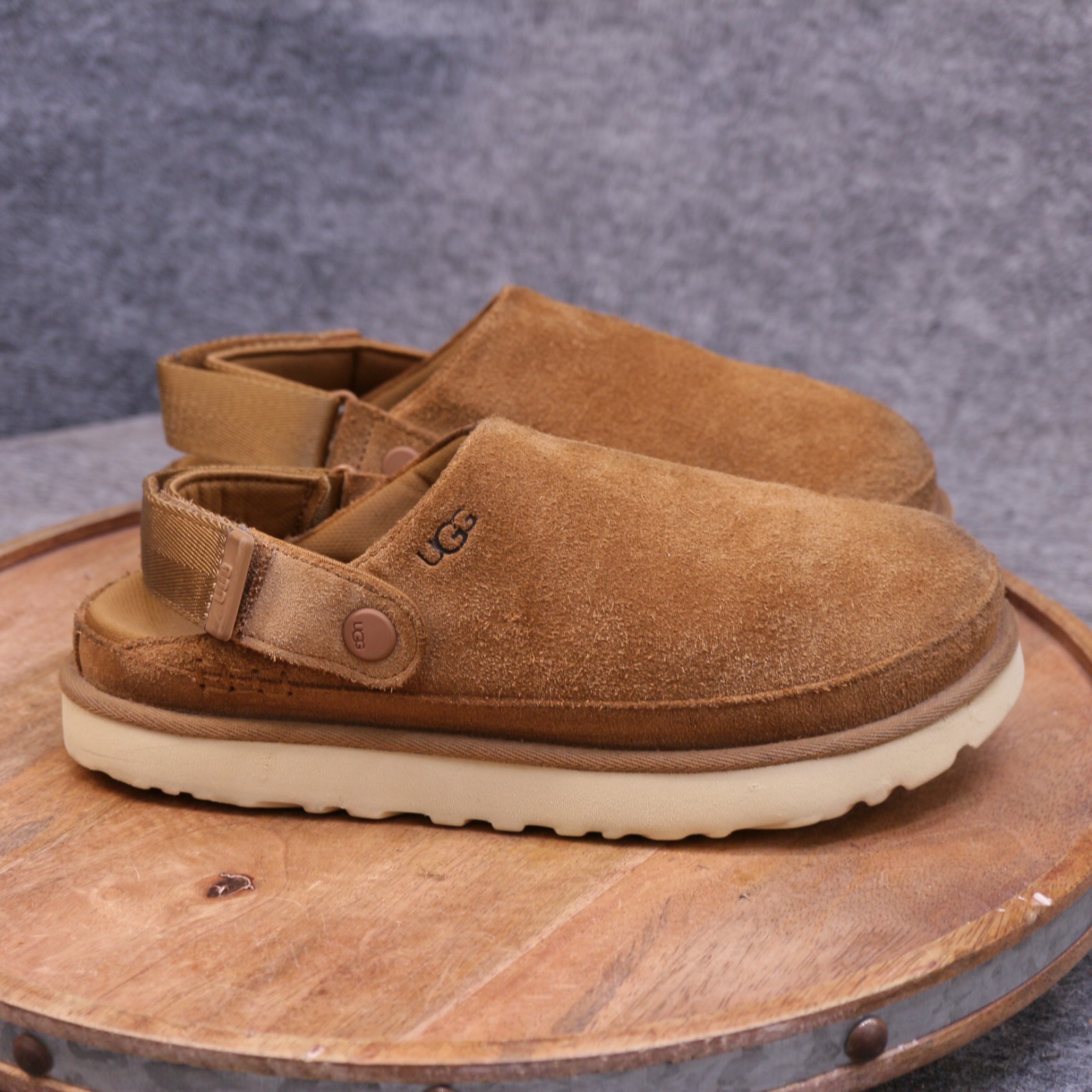 UGG Goldenstar Clogs Women’s Size 8 US Chestnut Brown Suede Slip On Shoes