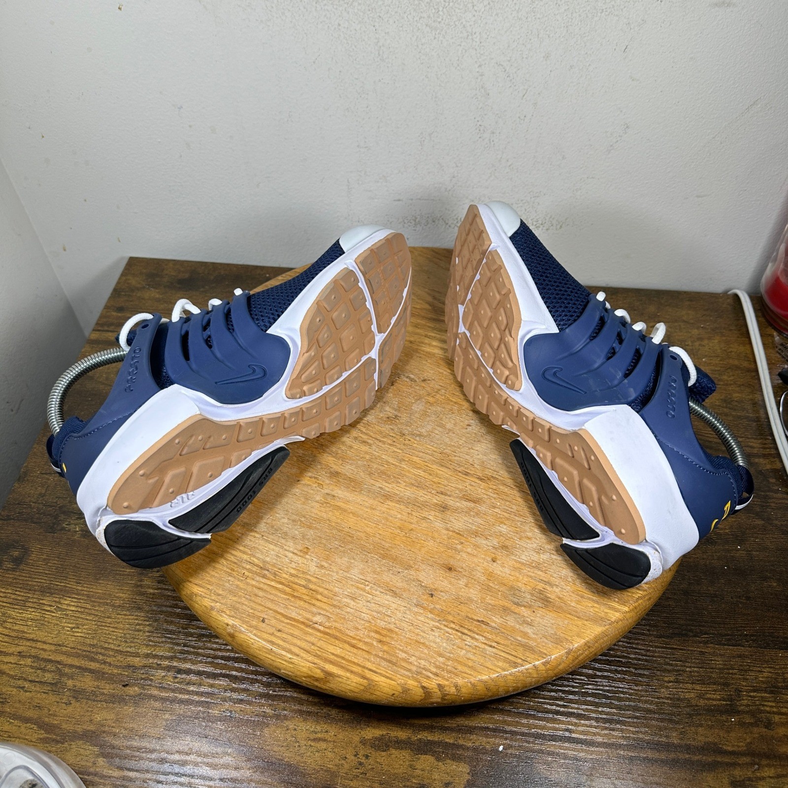 Nike Air Presto Womens Navy Blue Yellow Mesh Running Shoes 846440-998 Size 9
