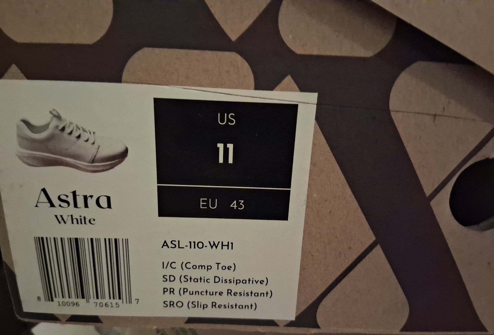 Xena Astra Women’s 11 White Composite Toe Slip Resistant PR SD Work Shoes