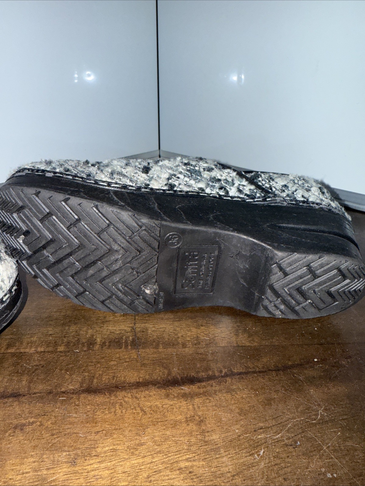 Sanita Danish Design Vegan Gray Cloth Clogs Shoes Women’s UK 36 US 4.5-5 See Pic