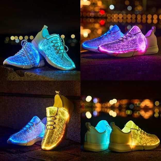 LED Fiber Optic Shoes Sneakers Women Men Festivals Christmas,Halloween,New Year