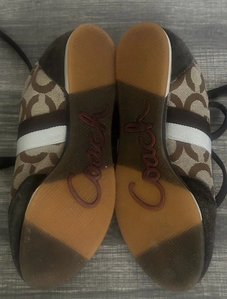 Coach Kelson Shoes Womens Brown Suede Casual Comfort Walking Sneakers Size 7